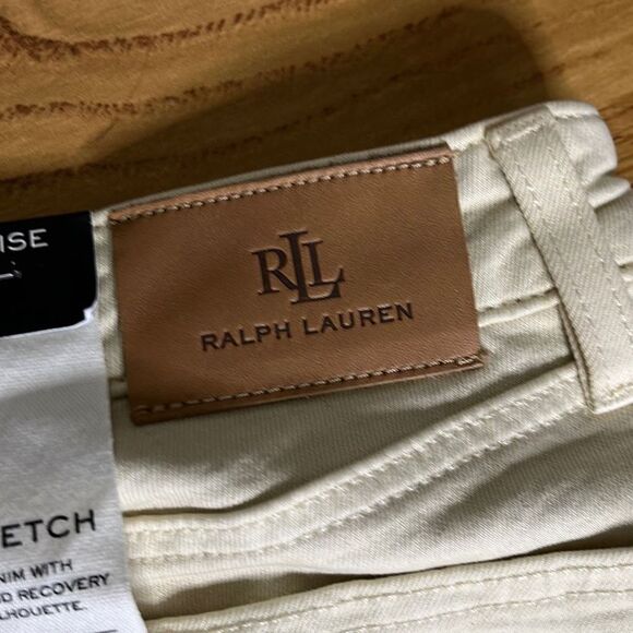 Ralph Lauren Womens Denim Jeans Skinny Curvy Mid Rise Super Stretch Cream Size 0 - Picture 12 of 15